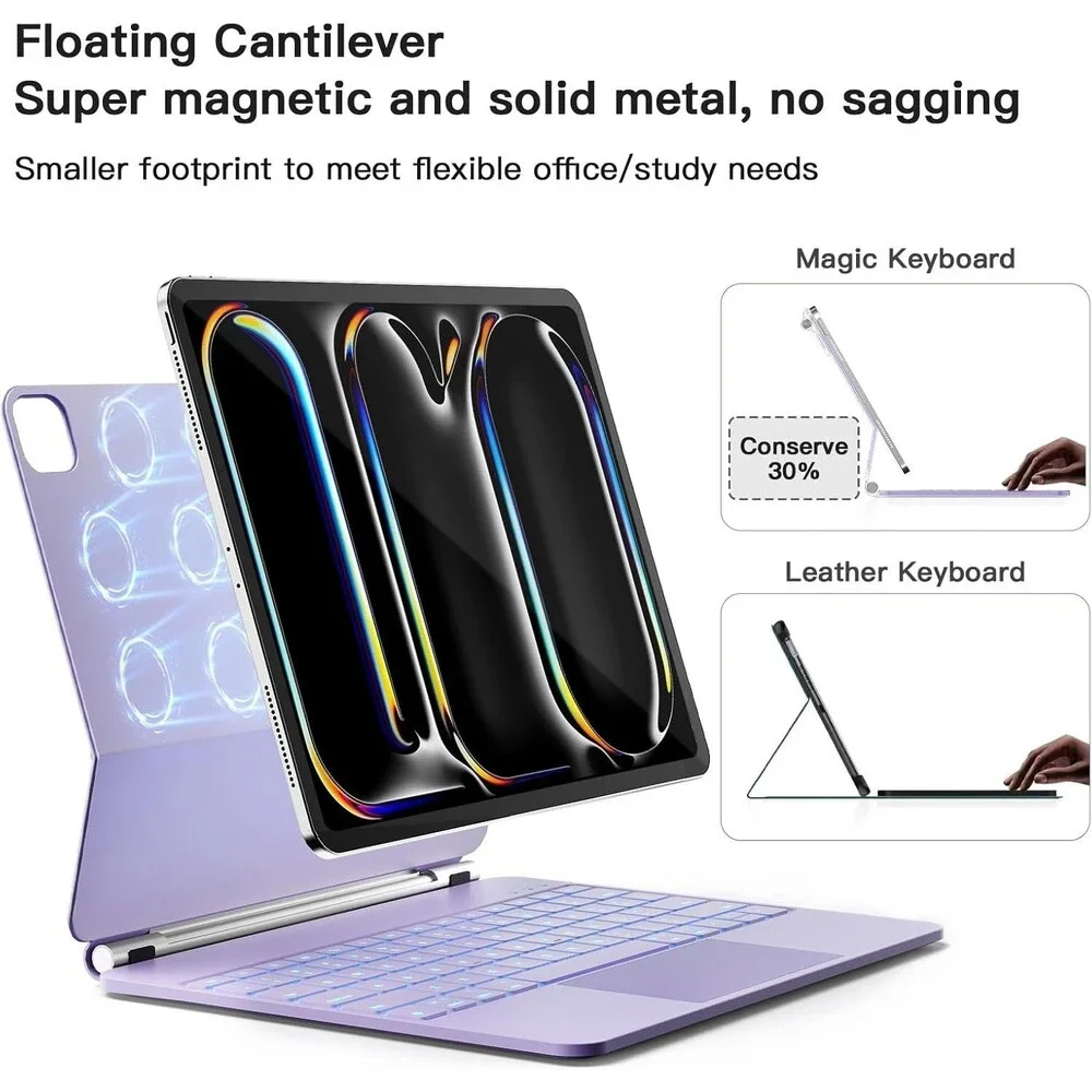 ipad Pro 13 inch Case with Keyboard (M5 2025 / M4 2024), Magic Keyboard with Pen